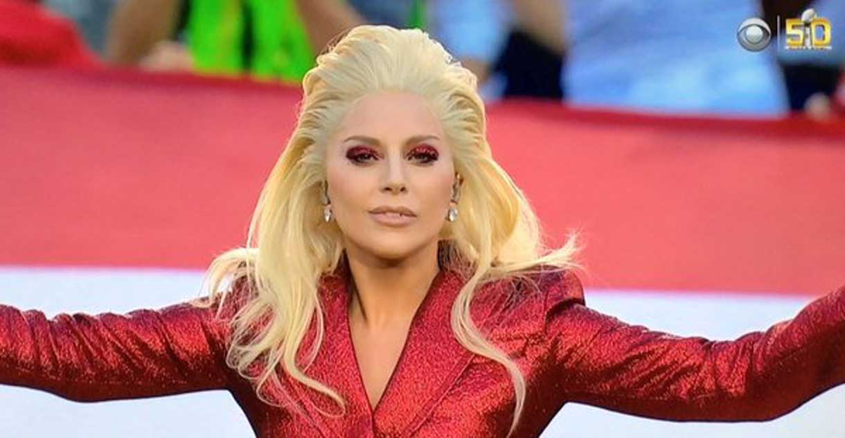 Lady Gaga Performs The National Anthem